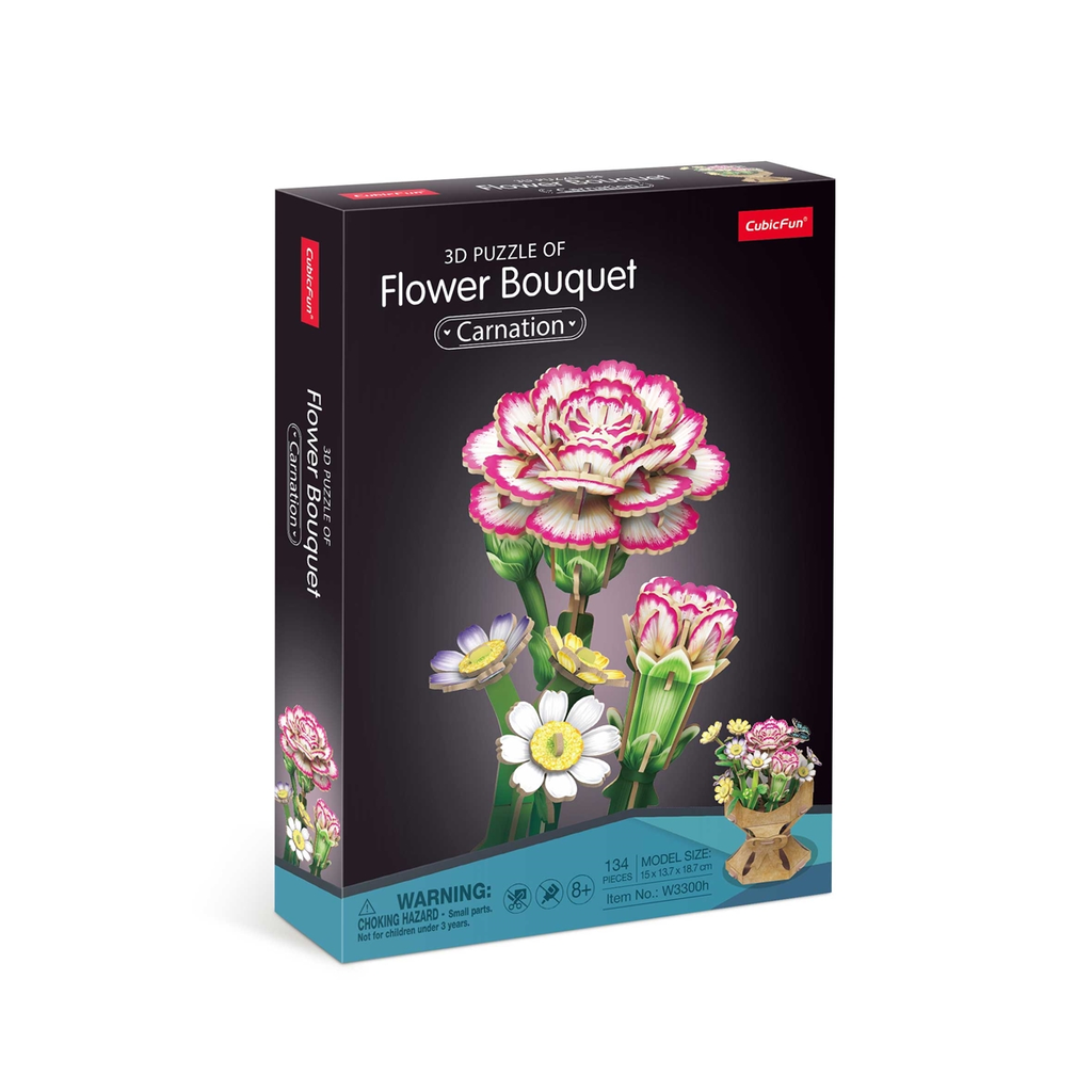 3D Puzzle Blumentopf Nelke 134 Teile