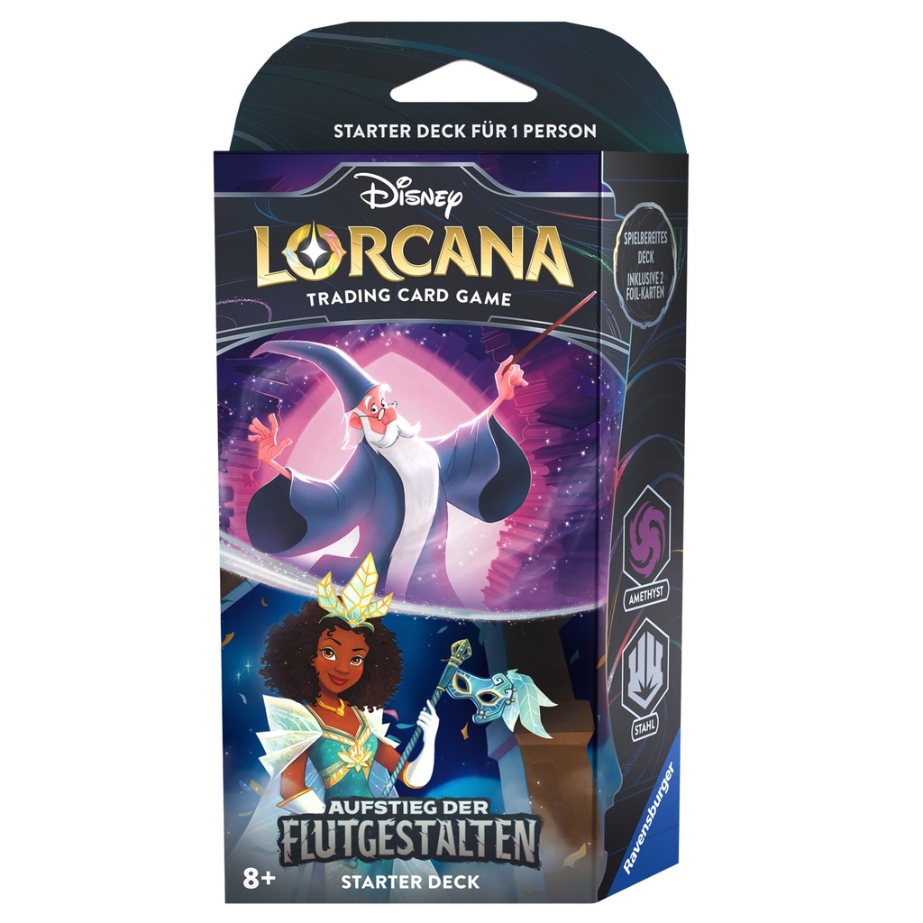 [4050368982407] Disney Lorcana Trading Card Game: Aufstieg der Flutgestalten - Starter Deck Amethyst und Stahl  (Deutsch)