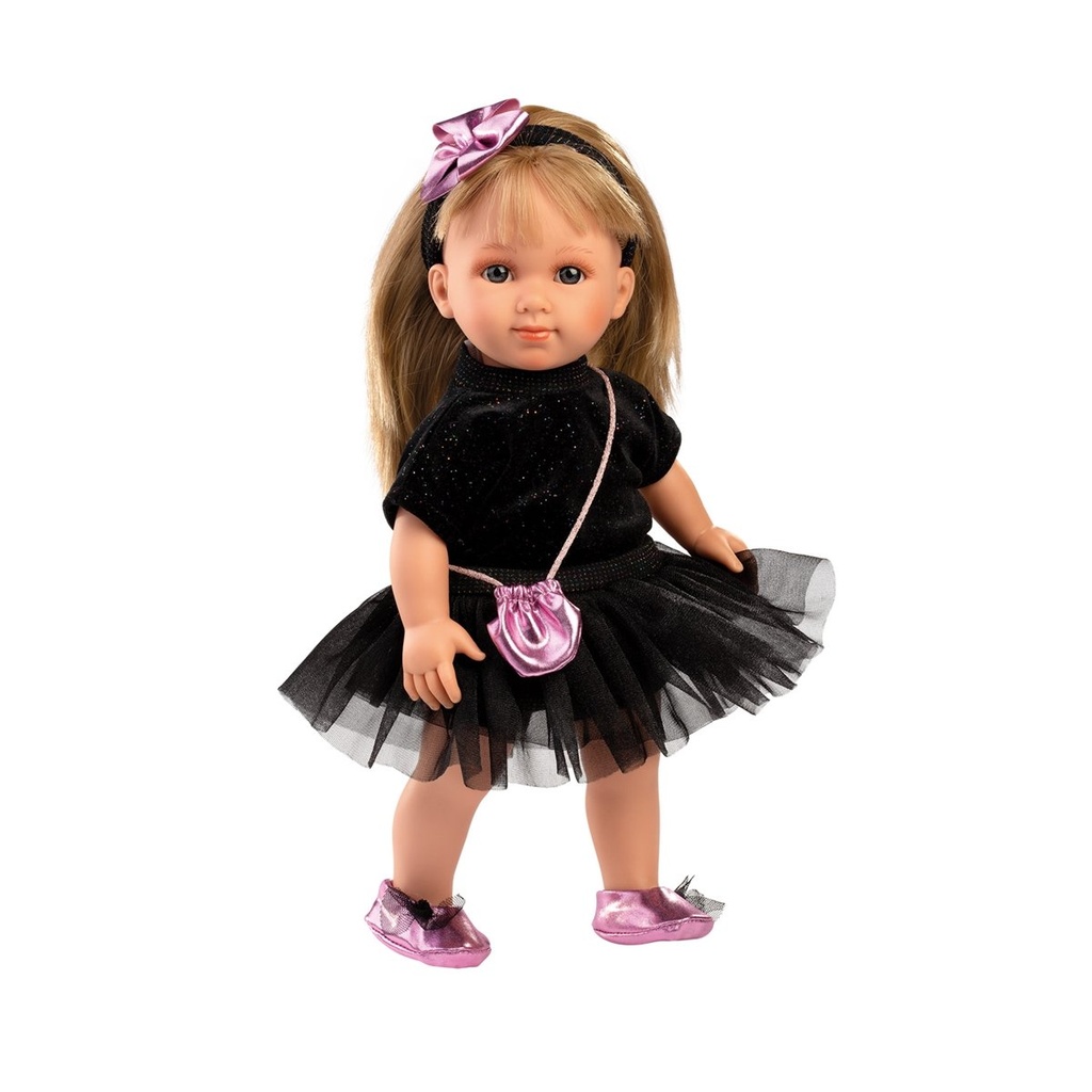 [8426265535538] Puppe Lucy mit Glitzerkleid schwarz 35cm