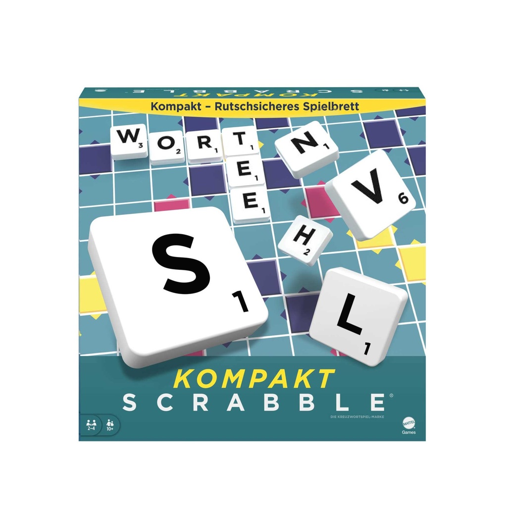 [0887961104752] Mattel Games Scrabble Kompakt, Gesellschaftsspiel, Brettspiel, Reisespiel