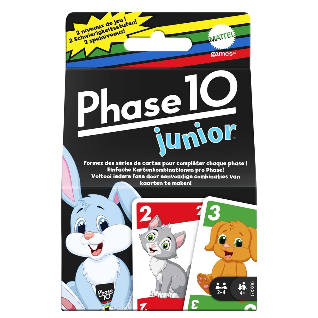 [0887961964639] Mattel Games - Phase 10 Junior