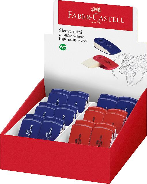 Radierer Sleeve Mini rot/blau 24x