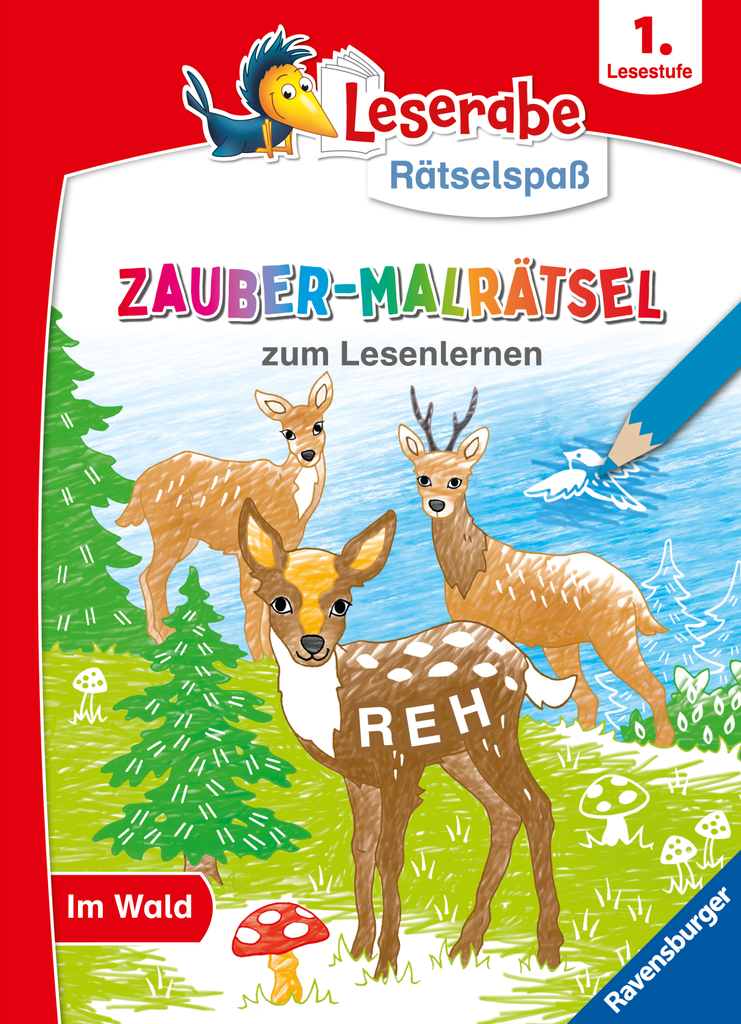 Zauber-Malrätsel zum Lesenlernen: Im Wald (1. Lesestufe)